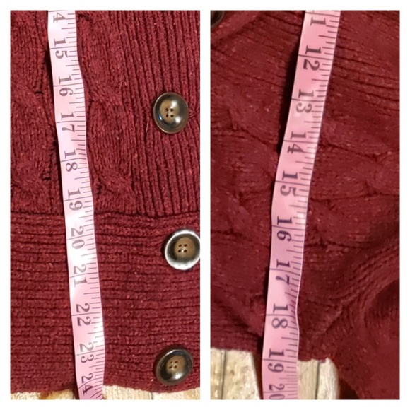 VTG Eddie Bauer Double Breasted Cable Cardigan - Picture 6 of 7